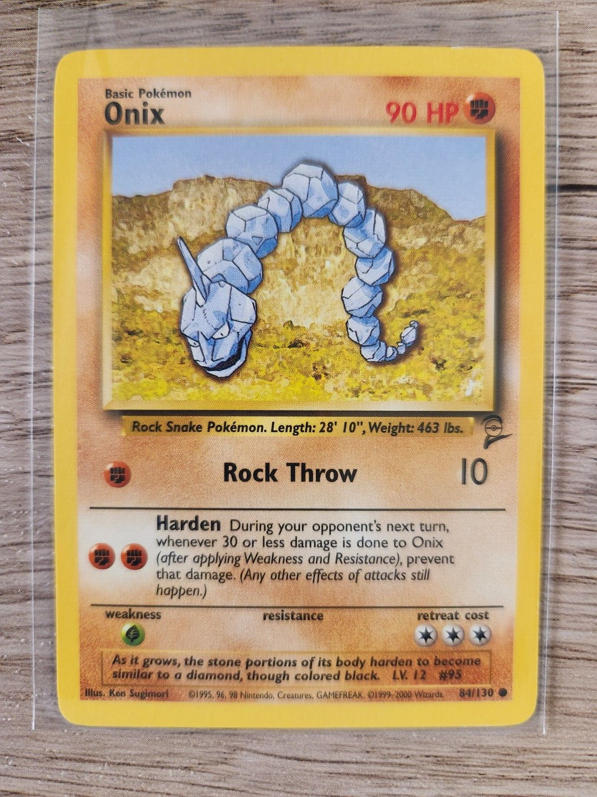 Onix 84/130 Base Set 2 Pokemon Card Unlimited Holo Rare WOTC 2000 Vintage TCG LP