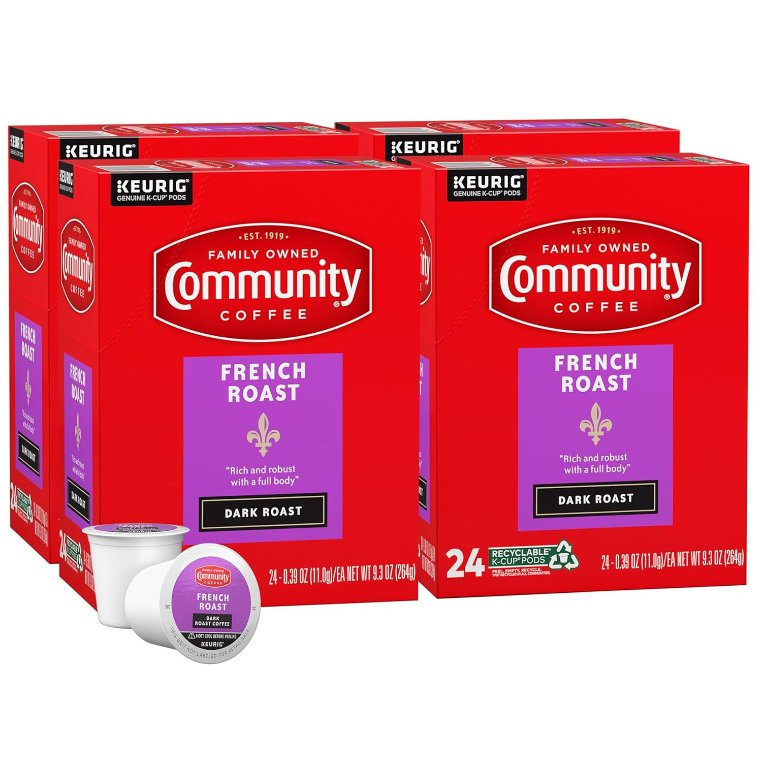Community Coffee French Roast 96 Count Coffee Pods Extra Dark Roast
