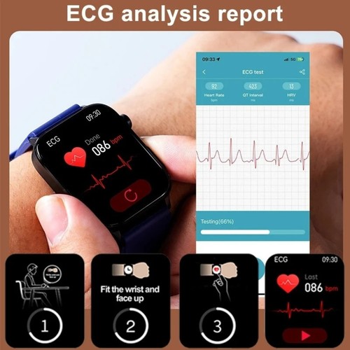 Smartwatch Bluetooth Herren Damen Blutdruckmessung ECG+PPG Fitness Android iOS - Bild 5 von 11