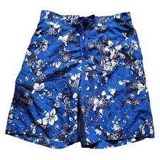 Arizona Jean Company Men's Mesh Lined Swim Trunks Drawstring Waist Pockets Large