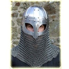 Viking chainmail Helmet for Battle Armor  18G Steel and Chainmail SCA Larp