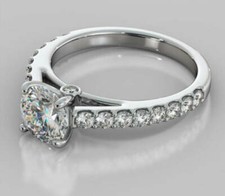 1.47CT White Round Cut CZ Engagement Ring 925 Sterling Silver