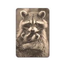 Mama Baby Raccoon #3 - Cute Funny Animals - Magnet