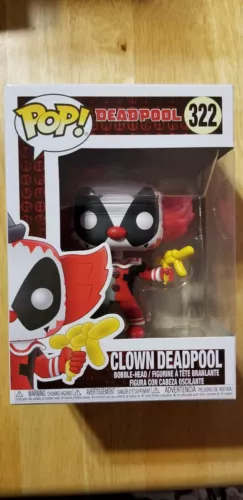 ¡FUNKO POP! FIGURA DE VINILO DEADPOOL PAYASO DEADPOOL Marvel 322 Bobblehead caja doble 