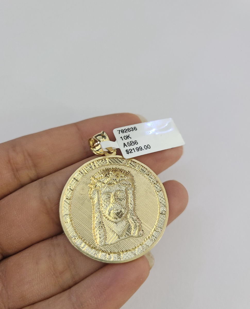 10k Jesus Christ Charm Men's Pendant REAL 10Kt Yellow Gold Genuine