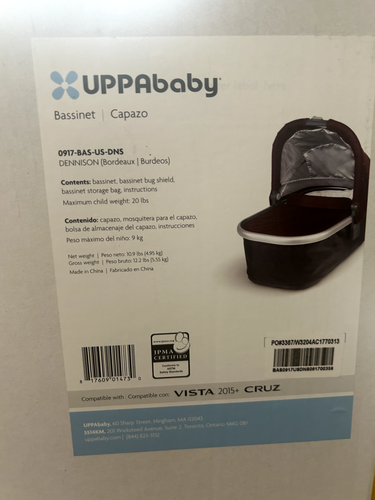 UPPA Baby Bassinet Only Carryout - Black Gregory Silver Brand New free shipping - 第 1/6 張圖片