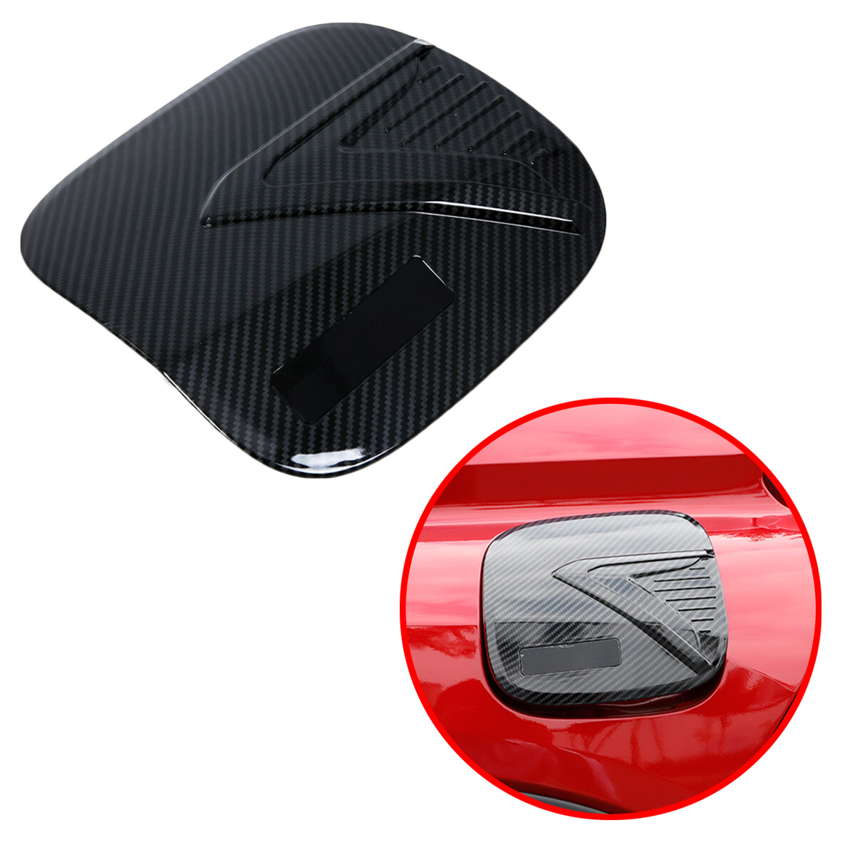 Fuel Gas Tanks Cap Carbon Fiber Cover Trim For Mitsubishi Eclipse Cross