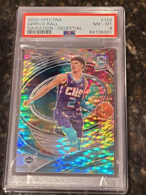 2020-21 Spectra LaMelo Ball Celestial Variation PSA 8 /99 #102 2020-21 Spectra Lamelo Ball RC Auto /99