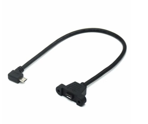 Micro USB 5 Pin Male to Female Panel Mount Extension Charge Sync Cable - 20cm - 第 1/4 張圖片