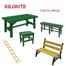 KILOKITS 1/72 Plastic Table Bench Chair Military Diorama Kits Model Accessories