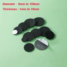 10Pcs Rubber Solid Discs Self Adhesive Round Pad Sealing Cushioning Dia 5-150mm