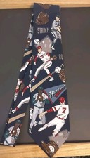 American Sports Baseball Player Action Theme Tie Mens