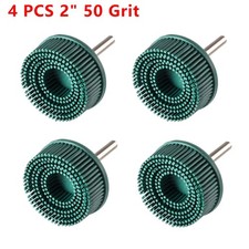 4 pcs Bristle Disc 2" 50 Grit R-Type Abrasive Brush Coarse Bristle Disc Green