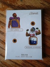 Ray Lewis/ Michael Strahan Game Used Keepsake