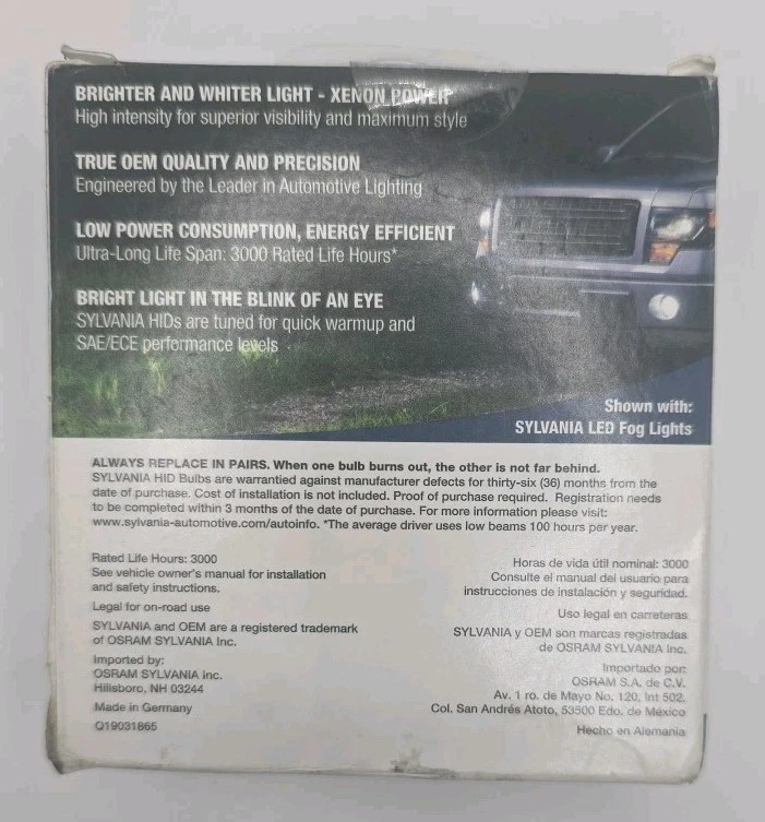 Sylvania HID Xenônio 1 Lâmpada 35W D1 S Fácil de Instalar Extremamente Longa Vida NOVO - Imagem 2 de 2