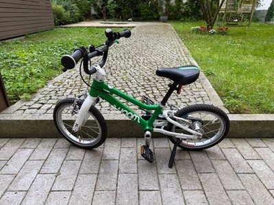 woom 2 Kinderfahrrad gebraucht, Farbe: grün, mit Originalverpackung
