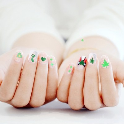  3 Kisten St. Patricks Day Nail Art Charms Clover Nail Decals Maniküre DIY