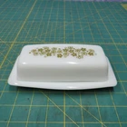 Pyrex Corelle Crazy Daisy Spring Blossom Butter Dish Vintage EUC