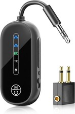 Bluetooth Transmitter Receiver Wireless Adapter 3.5MM Aux Jack, Dual Connection