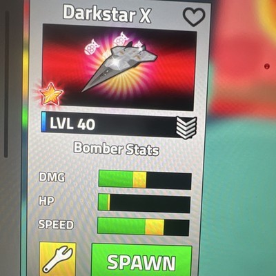 Darkstar X Bomber Stats LVL 40 Video Game Screenshot Digital Item