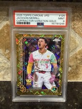 Topps 2025 Chrome Jackson Merrill  #125 Gold Cupfractor Variation PSA 9 Low Pop