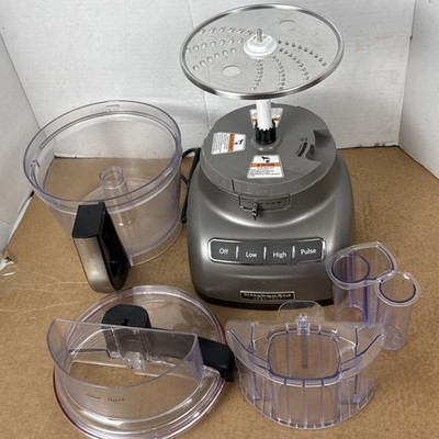 KitchenAid 13 Cup Food Processor Exact Slice System KFP1333CU Silver Works Great