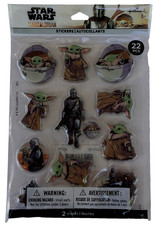 Hallmark Disney Star Wars MANDALORIAN  GROGU 3D puffy stickers 22 pcs NEW