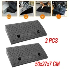 2 Pack Driveway Ramp Heavy Duty Vehicle Curb Rubber Threshold Ramp Professional