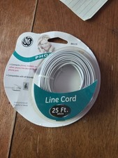 GE New White Phone Cord 25ft Telephone Wire Line NEW General Electric 86119