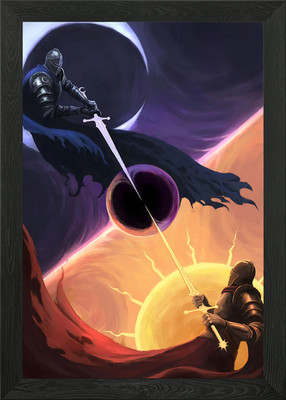 Sun vs Moon Framed Wall Art Poster Canvas Print Picture