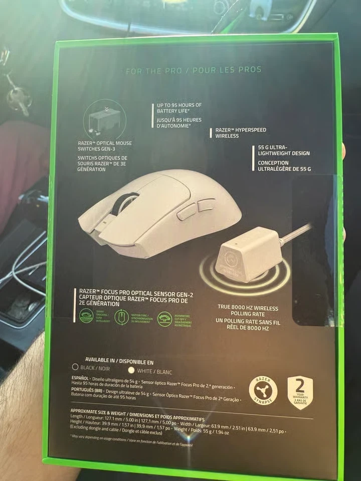 Razer Viper V3 Pro Wireless Esports Gaming Mouse - 55g Lightweight - White - Image 2 of 2