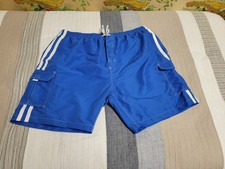 Surf Ave. Swim Trunks Blue Cargo Pockets Drawstring Elastic Waist Men's 2XL
