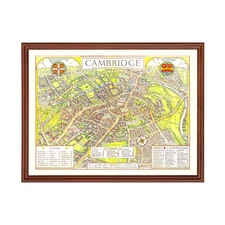 Old Map of Cambridge 1929 - Vintage England Art Wall Decor P