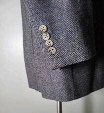 Vintage Jos A Bank 44R Blue Brown Gray Tweed Blazer Jacket Sport Coat USA