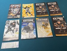 Pittsburgh Penguins Lot Of 8 Ice time Programs -Crosby & Fleury Covers + Ticket