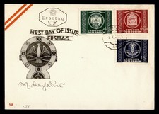 DR WHO 1949 AUSTRIA FDC UPU 75TH ANIV COMBO 1S R29395