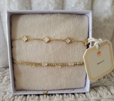 Armcandy Los Angeles Luxe Collection Set Of 2 Brass Cubic Zirconia Bracelets