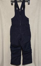 Lands End Kids Size 8 Navy Ski Snow Squall Bibs Grow A Long Insulated Iron Knee