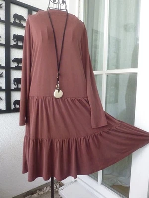 SOAKED IN LUXERY, KLEID, L, MODAL, STUFEN, BRAUN, LANGARM - Bild 1 von 4