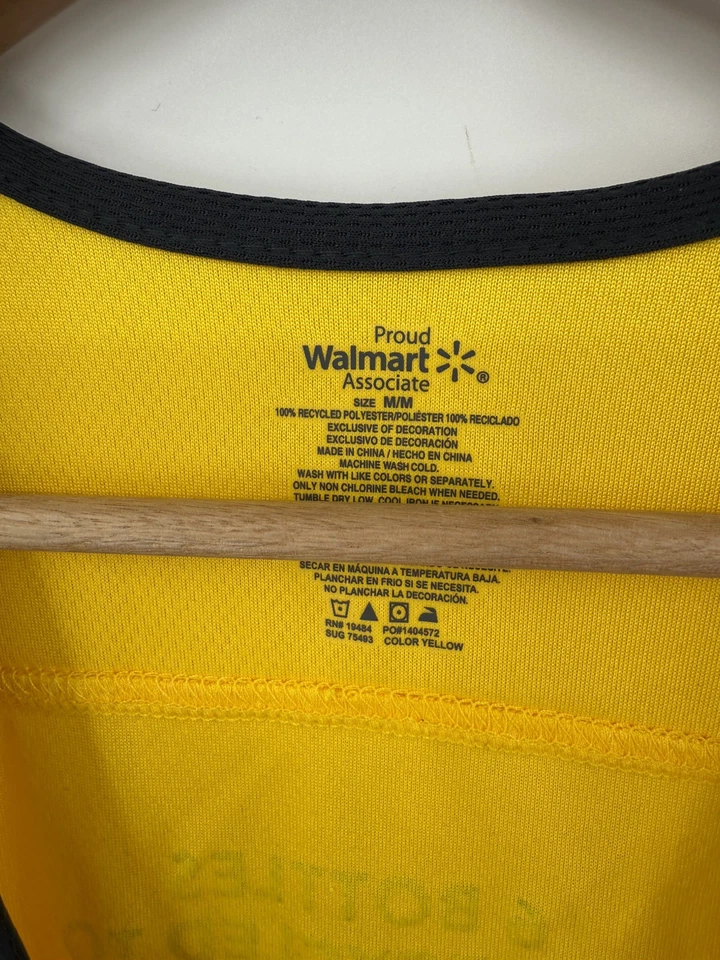 Walmart Yellow Employee Uniform Full Zip Vest Adult Size Medium - Image 3 of 4