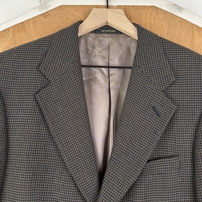 VTG Givenchy Blazer Mens 42R Brown 3 Button Wool Notch Lapel Jacket Sport Coat