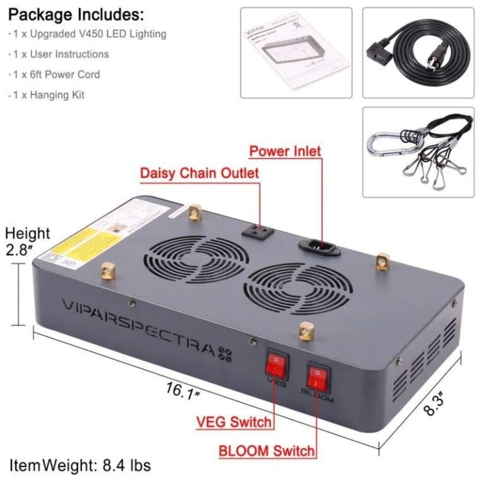 Viparspectra 200W V450 LED Grow Light - Image 3 of 4