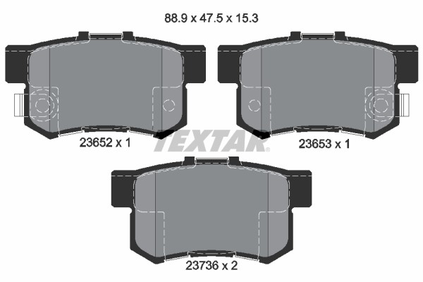 2365201 Textar Brake Pad Set, Disc Brake for Acura, Great Wall, Honda