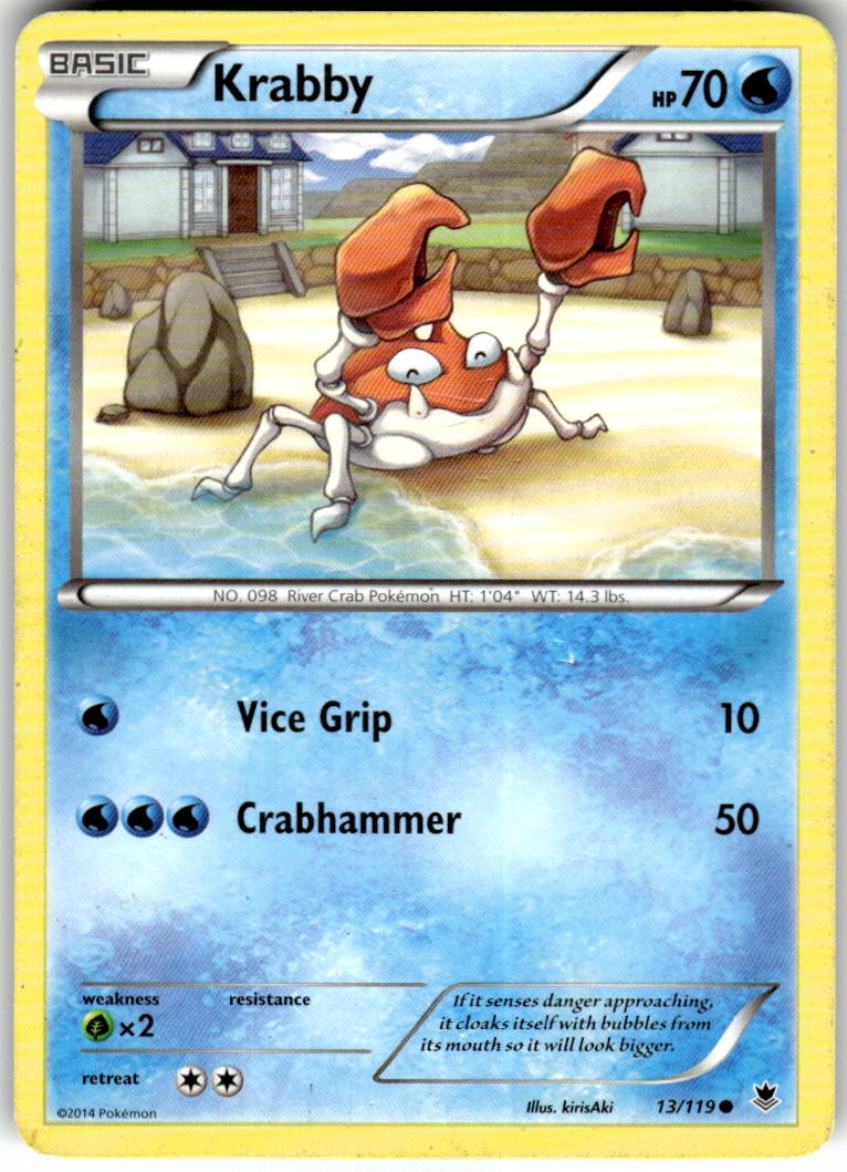 Krabby 13/119 Common Phantom Forces Pokemon Moderately Played