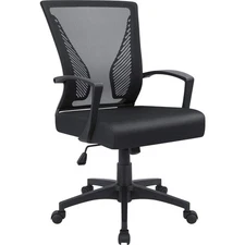 Office Chair Ergonomic Computer Desk Mesh Chair Mid Back Swivel Lumbar Suppor...