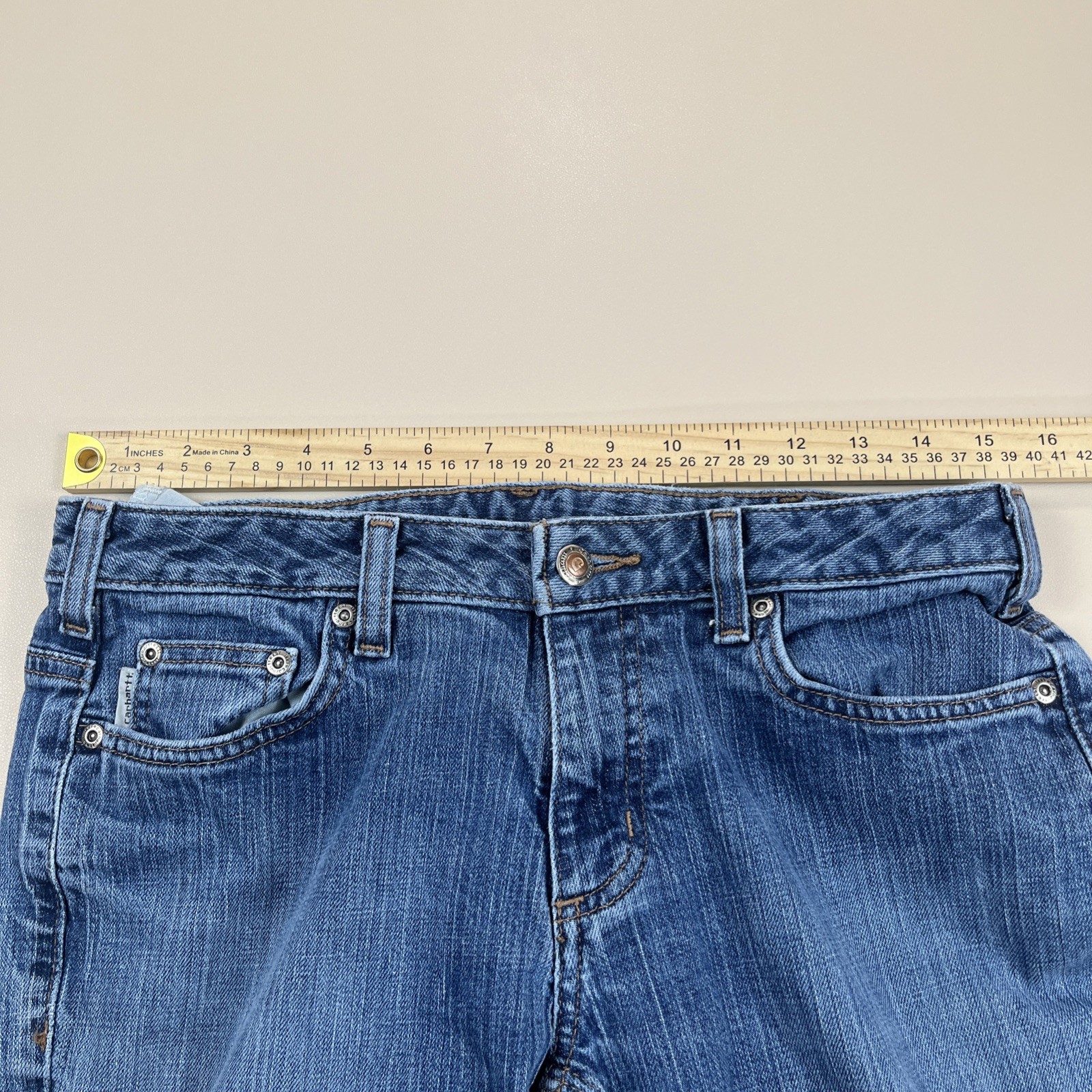 Carhartt Jeans Women's 4x32 Denim Curvy Fit Lightly Distressed Boot Cut thumbnail 7