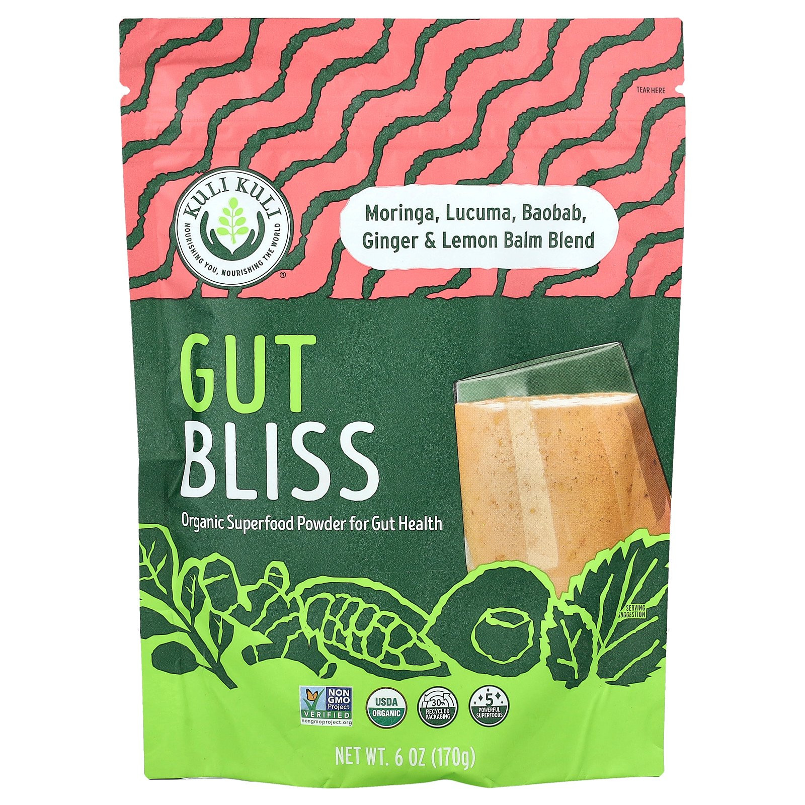 Gut Bliss, органический суперпродуктовый порошок, 6 унций (170 г)
