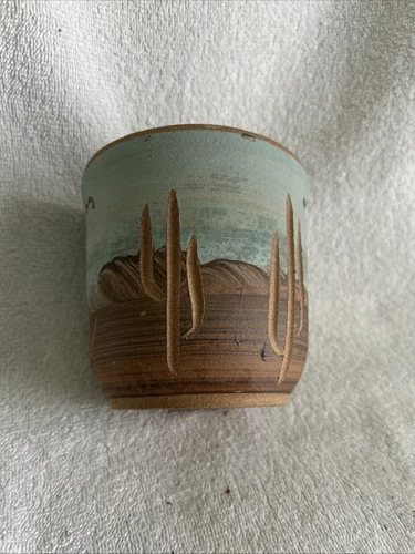 Vintage Gordon Studio Art Pottery Planter Southwest Desert Mountains Cactus 90