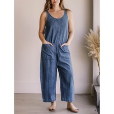 Ilana Kohn Gary Faded Denim Wide Leg Jumpsuit XS