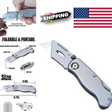Heavy Duty Box Cutter with Ergonomic Aluminum Handle and Ten Replacement Blades
